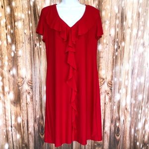 Avon Red Flutter Sleeve Dress